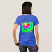 パタおもしろいーン付きメッセージ文字デザインロゴピンク Tシャツ (裏面フル)