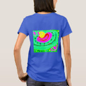 パタおもしろいーン付きメッセージ文字デザインロゴピンク Tシャツ (裏面)