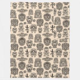 パタアステカインスパイアーン フリースブランケット