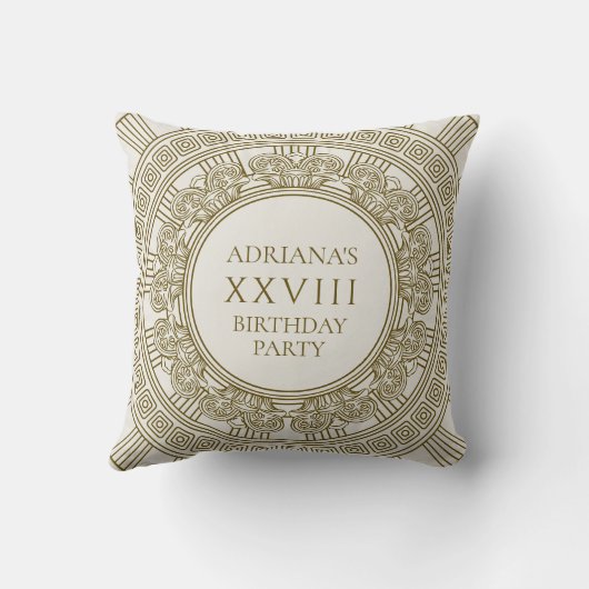 パタエレガントーンのギリシャまたはローマの誕生日パーティー クッション (裏面)