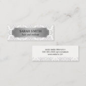 パタエレガントーン/シルバー金属/白 スキニー名刺 (正面/裏面)