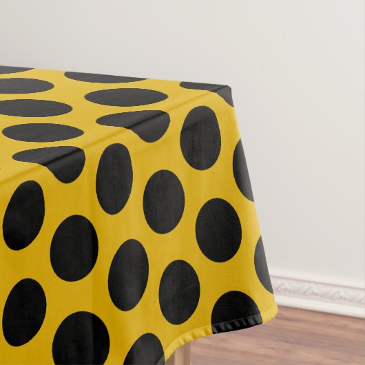 パタエレガントーン | マスタードイエローとブラックドット テーブルクロス (インサイチュ)