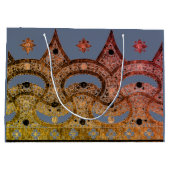 パタカスタムーン青色中国の抱き枕及び金ゴールド ラージペーパーバッグ (裏面)