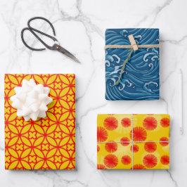 パタカッコいいーン日本のパーティー包装紙シート ラッピングペーパーシート