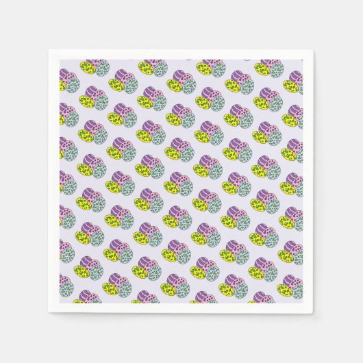 パタカラフルータイースターエッグ紙 スタンダードカクテルナプキン (正面)