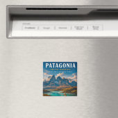 🏔️ パタゴニアの荒々しい山の風景インテリア マグネット (インサイチュ (食洗機))