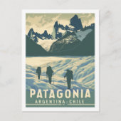 パタゴニアアルゼンチンチリヴィンテージトラベルプレイス ポストカード (正面)