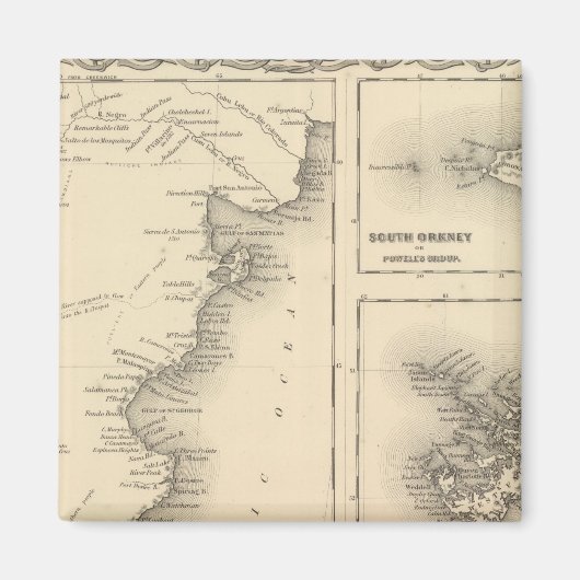 パタゴニアサウスオークニーまたはパウエルズグループ マグネット (正面)