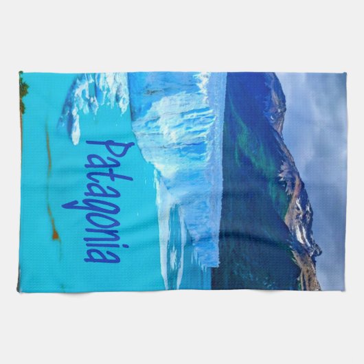 パタゴニア南アメリカ氷河と山 キッチンタオル (横)