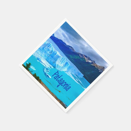 パタゴニア南アメリカ氷河と山 スタンダードカクテルナプキン (角)