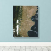 パタゴニア地域の衛星表示 キャンバスプリント (インサイチュ (ウッドフロア))