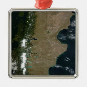 パタゴニア地域の衛星表示 メタルオーナメント (正面)