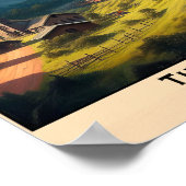 パタゴニア山脈のヴィンテージ蒸気列車 ポスター (角)