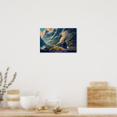 パタゴニア山脈のヴィンテージ蒸気列車 ポスター (キッチン)