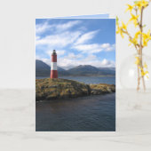パタゴニア州ベアグルチャンネルの遠隔ライトハウス カード (黄色い花)