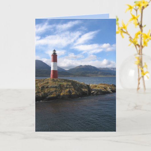 パタゴニア州ベアグルチャンネルの遠隔ライトハウス カード (黄色い花)