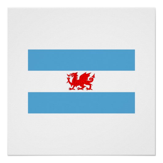 パタゴニア植民地ウェルシュドラゴン国旗 ポスター (正面)