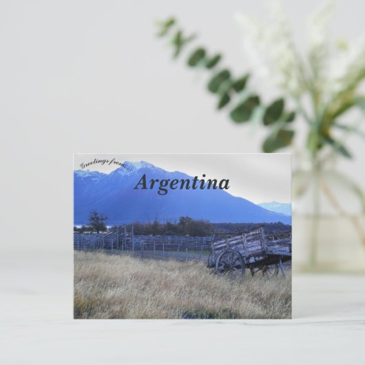 パタゴニア・アルゼンチンの荷車 ポストカード (スタンド正面)