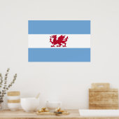 パタゴニア,アルゼンチン国旗のウェールズの植民地 ポスター (キッチン)