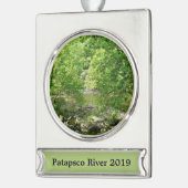 パタスコリバービューメリーランド自然写真 シルバープレートバナーオーナメント (左)