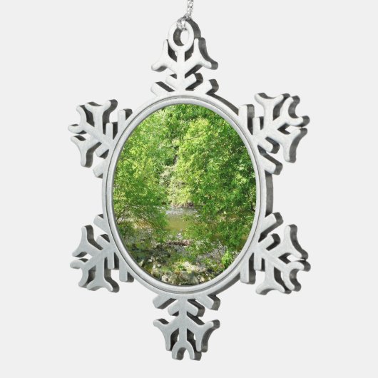 パタスコリバービューメリーランド自然写真 スノーフレークピューターオーナメント (右)