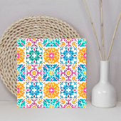 パタスタイリッシュカラフルーン・メキシコ・パペル・ピカド タイル