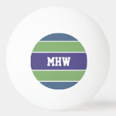 パタストライプーンカスタムパターンのモノグラムピンポンボール 卓球ボール (裏面)