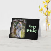 パタスモンキー誕生日 カード (黄色い花)