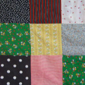 パタパタのヴィンテージカラフルパッチワーク スモールクリスマスストッキング