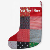 パタパタのヴィンテージカラフルパッチワーク スモールクリスマスストッキング (裏面)