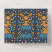 パタパーソナライズされた華美ーン中央スタイル結婚ズ オールインワン招待状 (裏面)