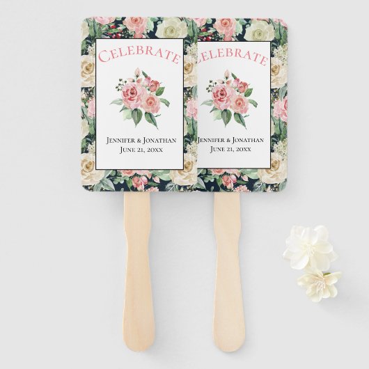 パタビクトリアンーン |祝 |カスタムウェディング ハンドファン (正面&裏面)