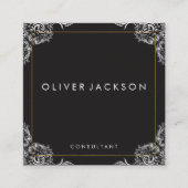 パタファンシーーン金ゴールド縁ど スクエア名刺 (正面)