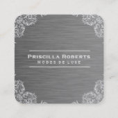 パタファンシーーン | 金属鋼の背景 スクエア名刺 (正面)