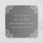 パタファンシーーン | 金属鋼の背景 スクエア名刺 (裏面)