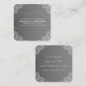 パタファンシーーン | 金属鋼の背景 スクエア名刺 (正面/裏面)