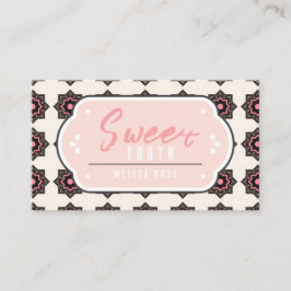 パタミニマルーンとQRコード付きピンク 名刺