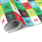 パタメリーーン型の明るいカラフル正方形 ラッピングペーパー (ロールコーナー)