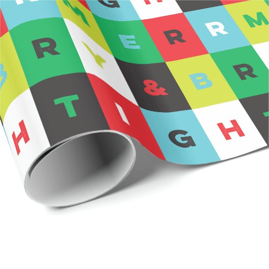 パタメリーーン型の明るいカラフル正方形 ラッピングペーパー (ロールコーナー)