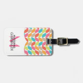 パタモダンカラフルーンパーソナライズされた ラゲッジタグ (正面横)