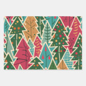 パタモダンーン付きクリスマスツリーラッピング紙 ラッピングペーパーシート (正面2)