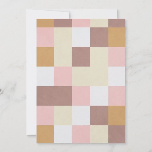 パタモダンーン市松模様に誕生写真の発表 案内状 (裏面)