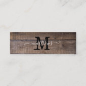 パタモダンーン素朴モノグラム名ブックマークカード スキニー名刺 (正面)