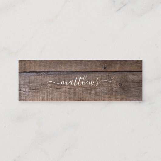 パタモダンーン素朴モノグラム名ブックマークカード スキニー名刺 (裏面)