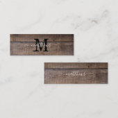 パタモダンーン素朴モノグラム名ブックマークカード スキニー名刺 (正面/裏面)