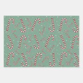 パタモダン魅力的ーンplaid green l redクリスマス ラッピングペーパーシート (正面2)