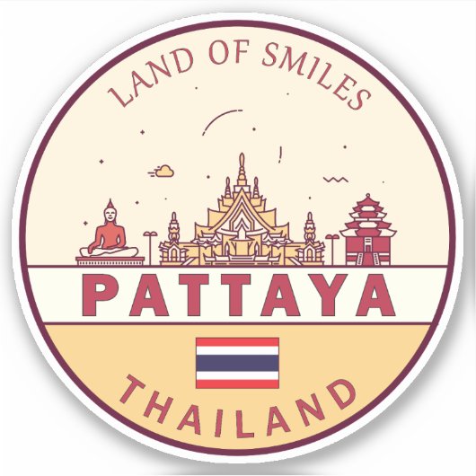 パタヤタイランドシティスカイラインエンブレム シール (正面)