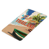 パタヤタイランドヴィンテージ旅行ポスター マグネット (左側)