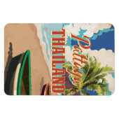 パタヤタイランドヴィンテージ旅行ポスター マグネット (横)