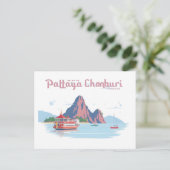 パタヤチョンブリタイランドパステルトラベル ポストカード (スタンド正面)